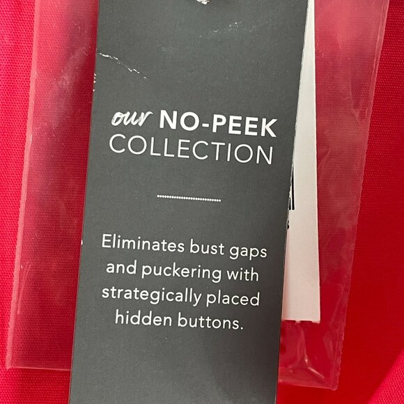 NEW Lane Bryant Womens Plus 34/36 No Peek Button Up Shirt Pink Blouse Top - Picture 6 of 12